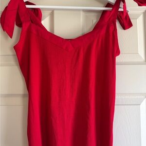 Bow Shoulder Loft Red Tank Sz M